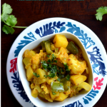 Aloo Gobhi Capsicum - Potato Cauliflower and Green Bell Pepper Saute with Spices - Mirch Masala - Indian Food